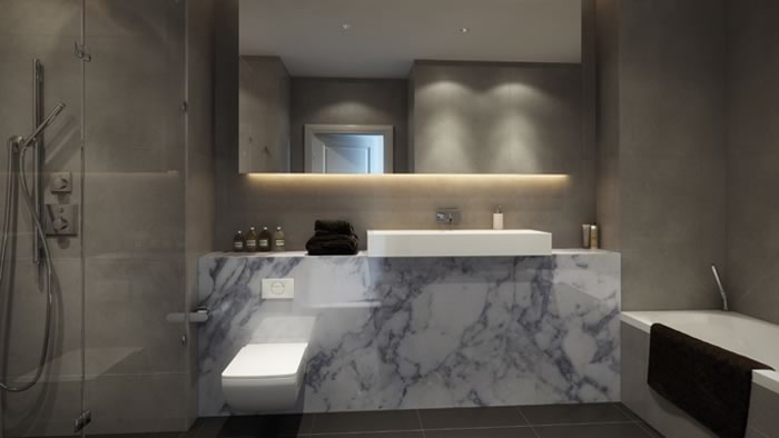Luxury apartment bathroom