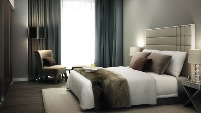 Luxury apartment bedroom