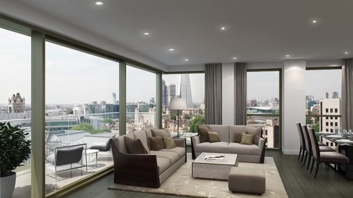 Luxury apartment lounge