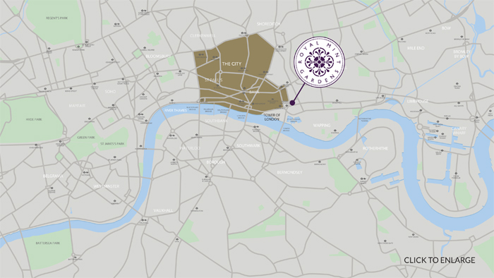 Location of Royal Mint Gardens