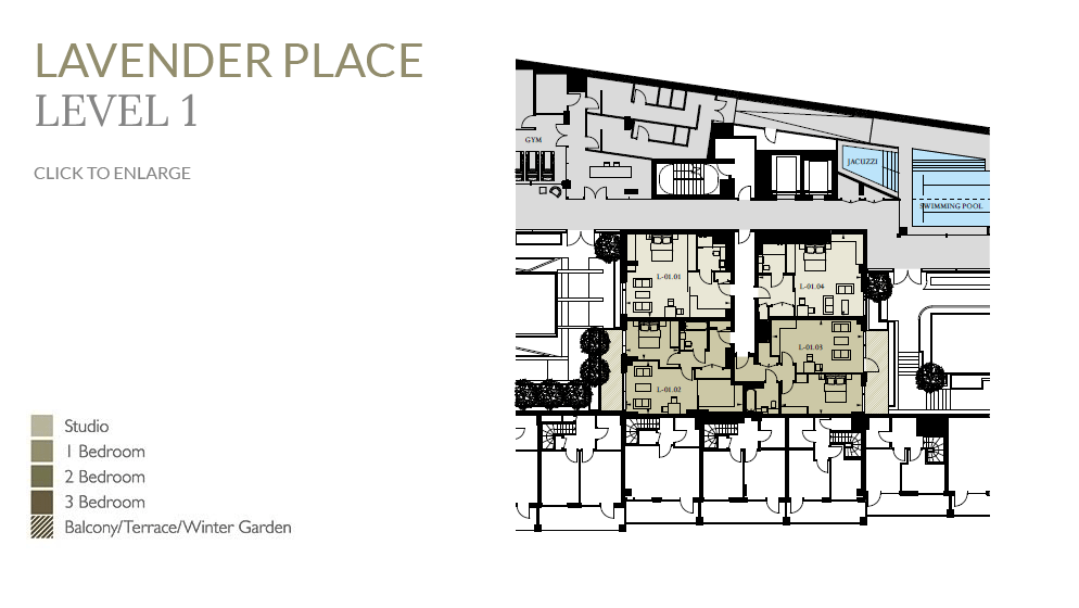 Lavendar Place apartment building level 1