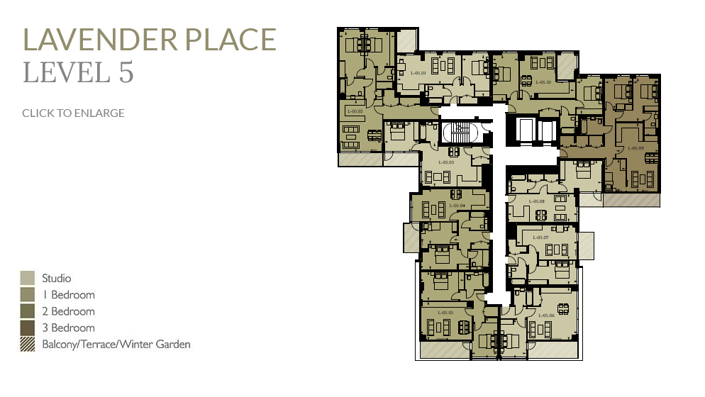 Lavendar Place apartment building level 5