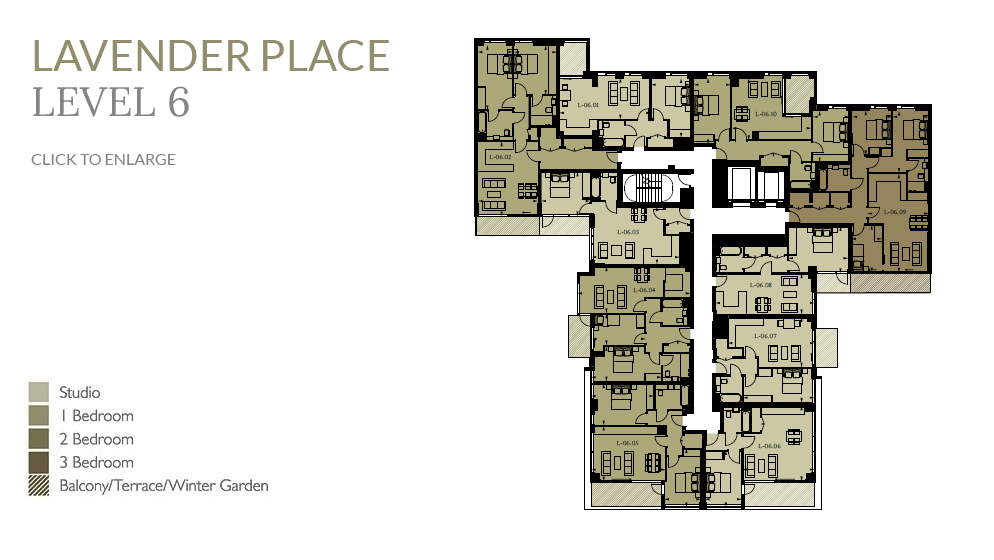 Lavendar Place apartment building level 6