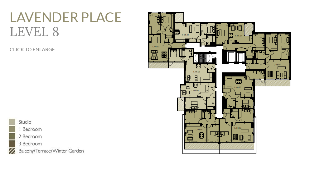 Lavendar Place apartment building level 8
