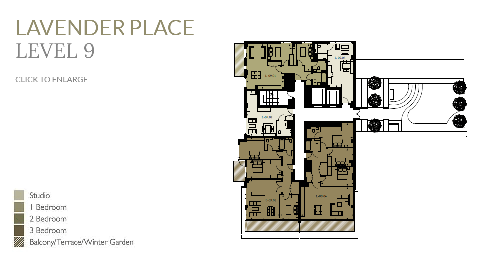 Lavendar Place apartment building level 9