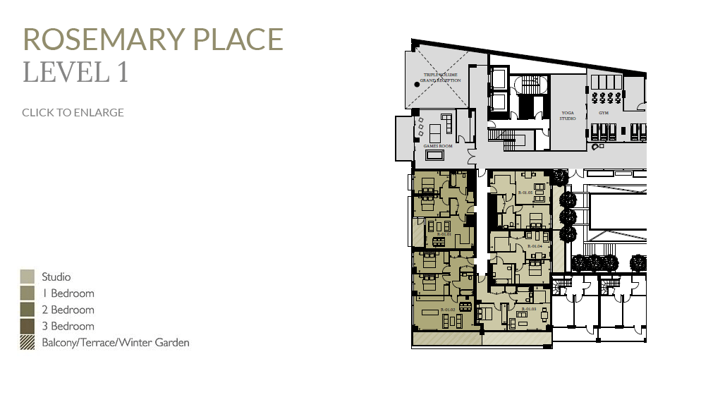 Rosemary Place apartment building level 1