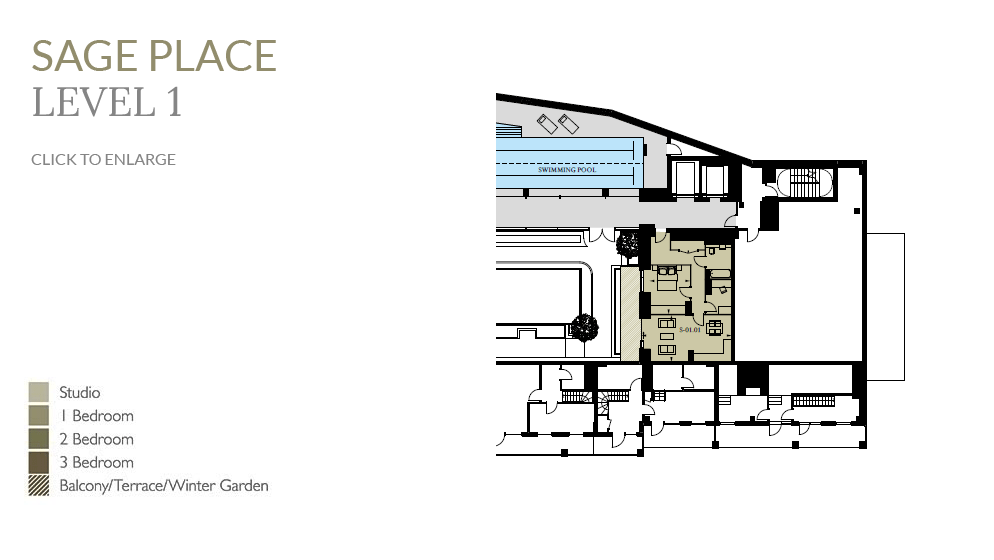Sage Place apartment building level 1