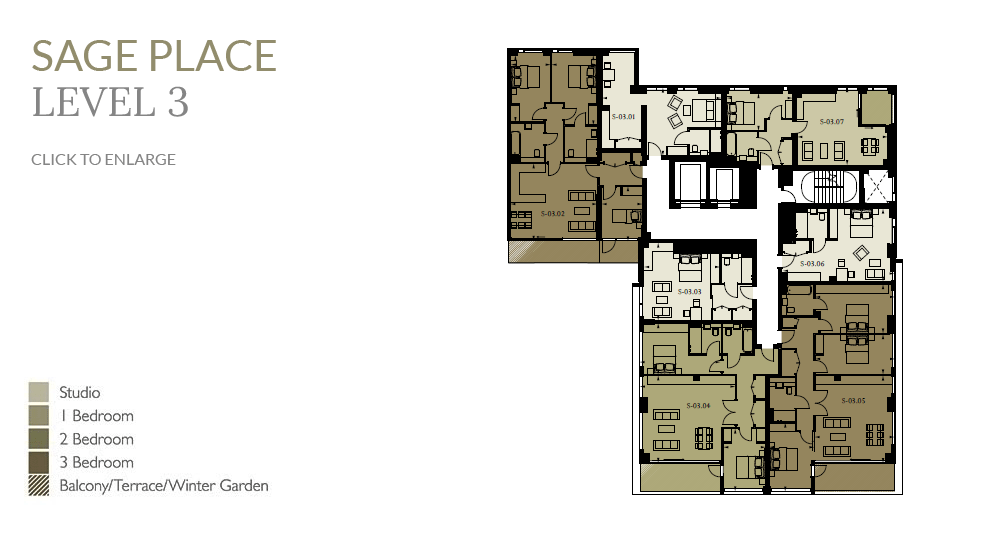 Sage Place apartment building level 3