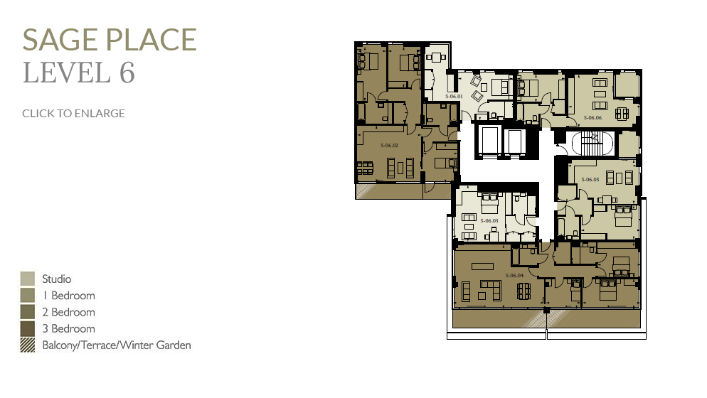 Sage Place apartment building level 6