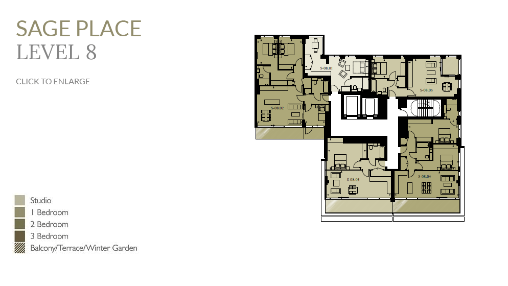 Sage Place apartment building level 8